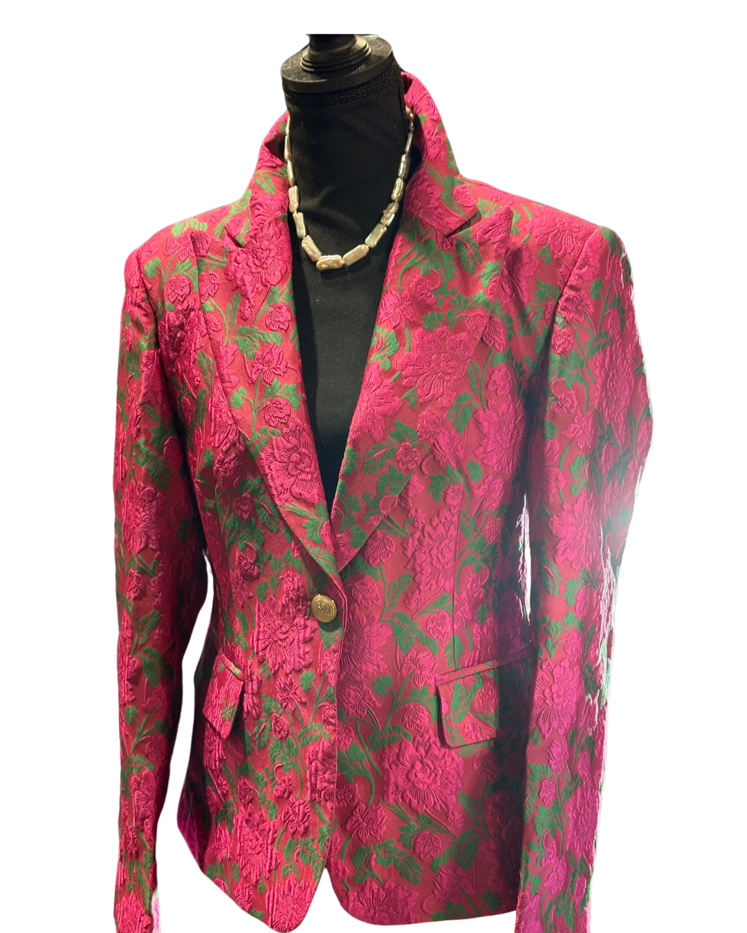 Nyla Single Button Brocade Blazer