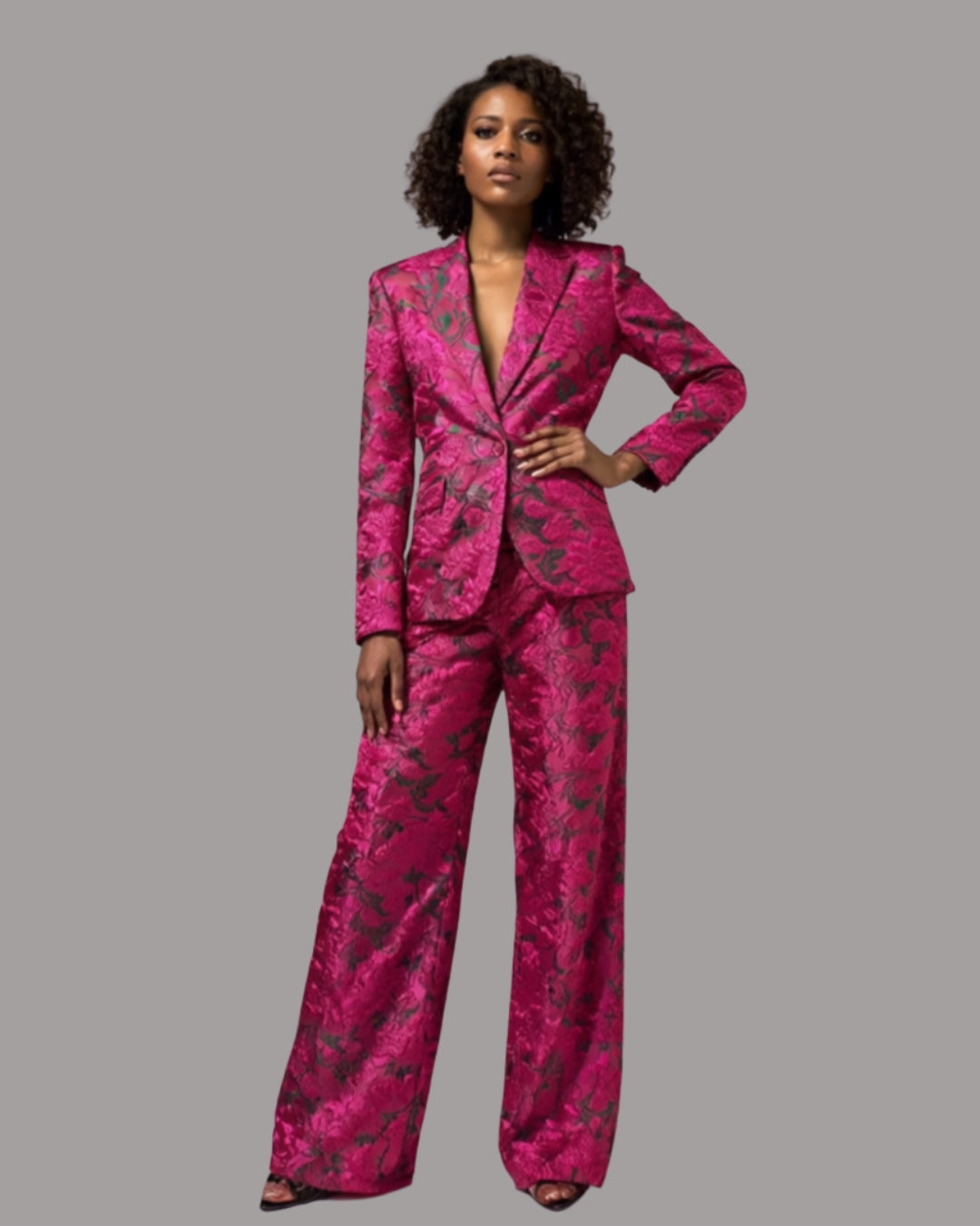 Nyla Brocade Power Pants Suit