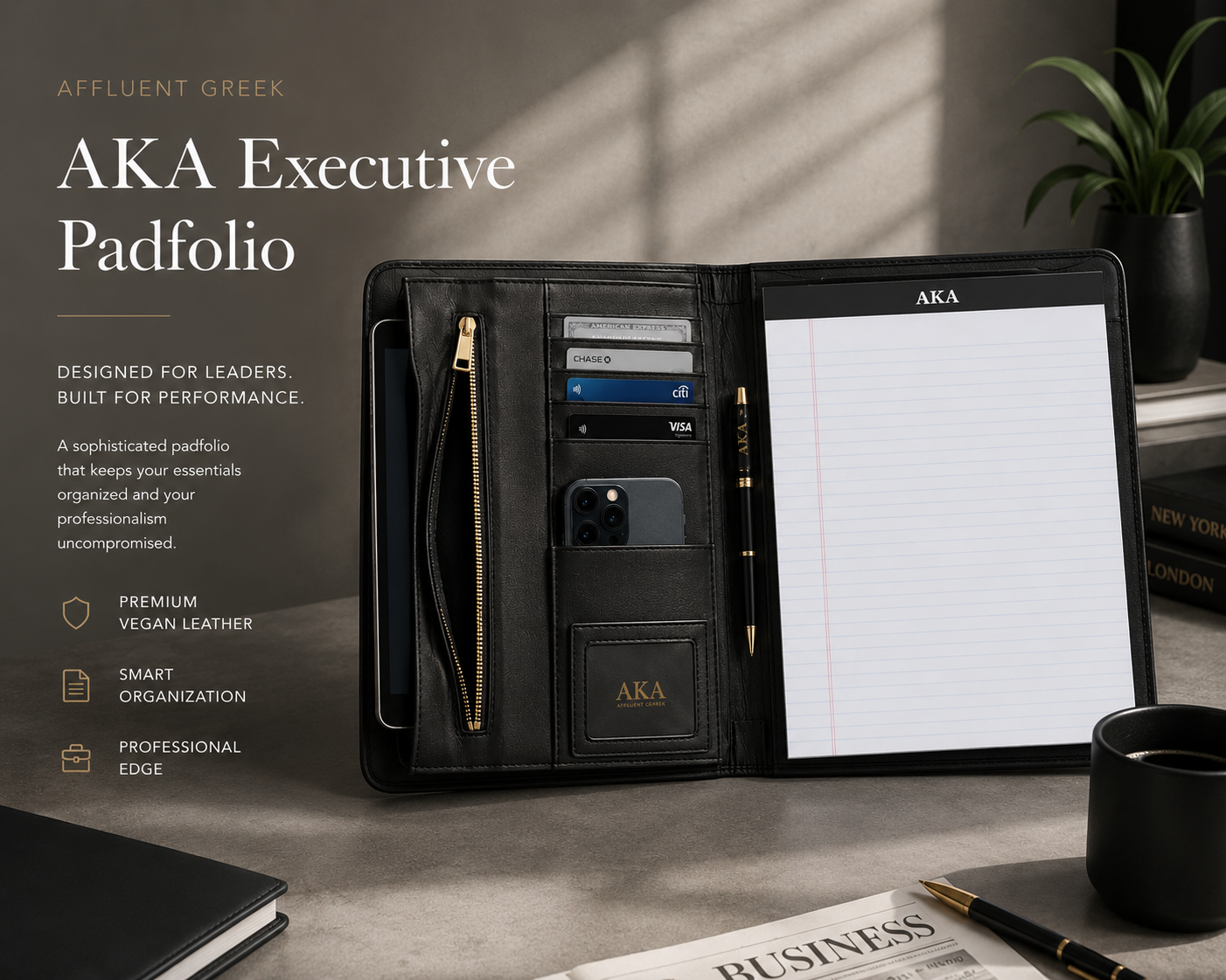 AKA Executive Padfolio - Black