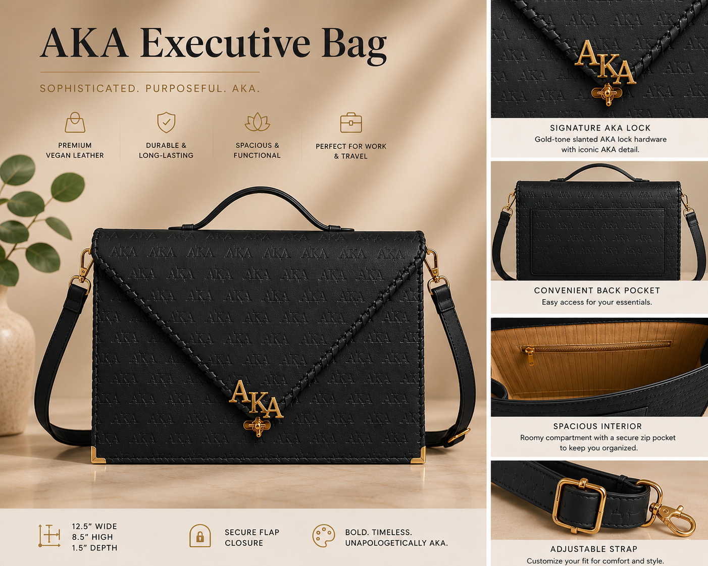 The Noir  AKA Executive I Laptop Bag