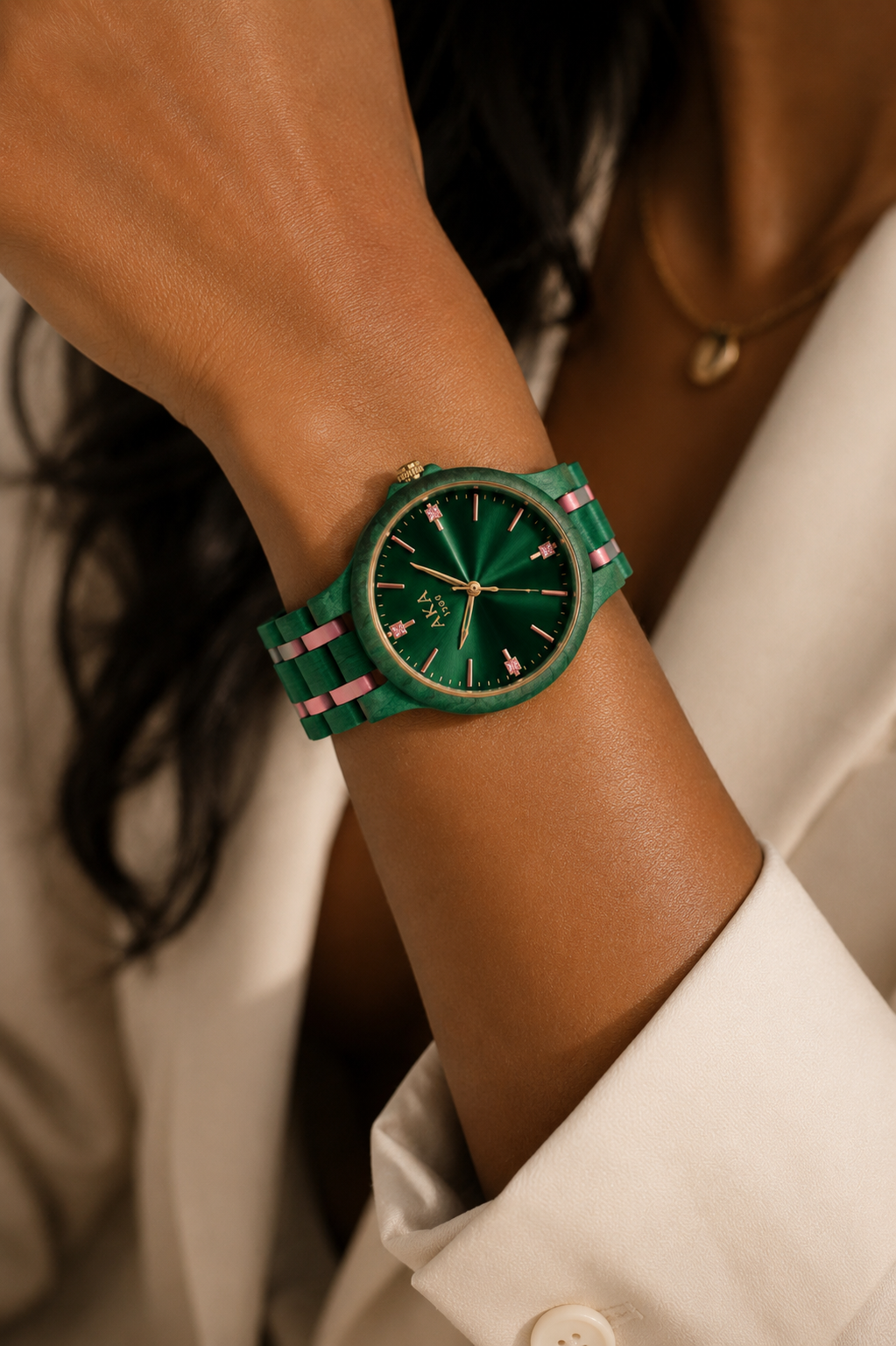 The AKA Emerald Woodgrain Timepiece (SOLD OUT)