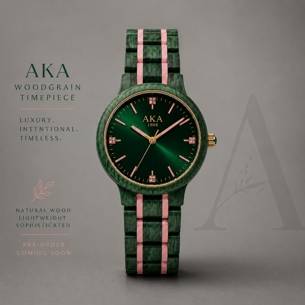 The AKA Emerald Woodgrain Timepiece (SOLD OUT)