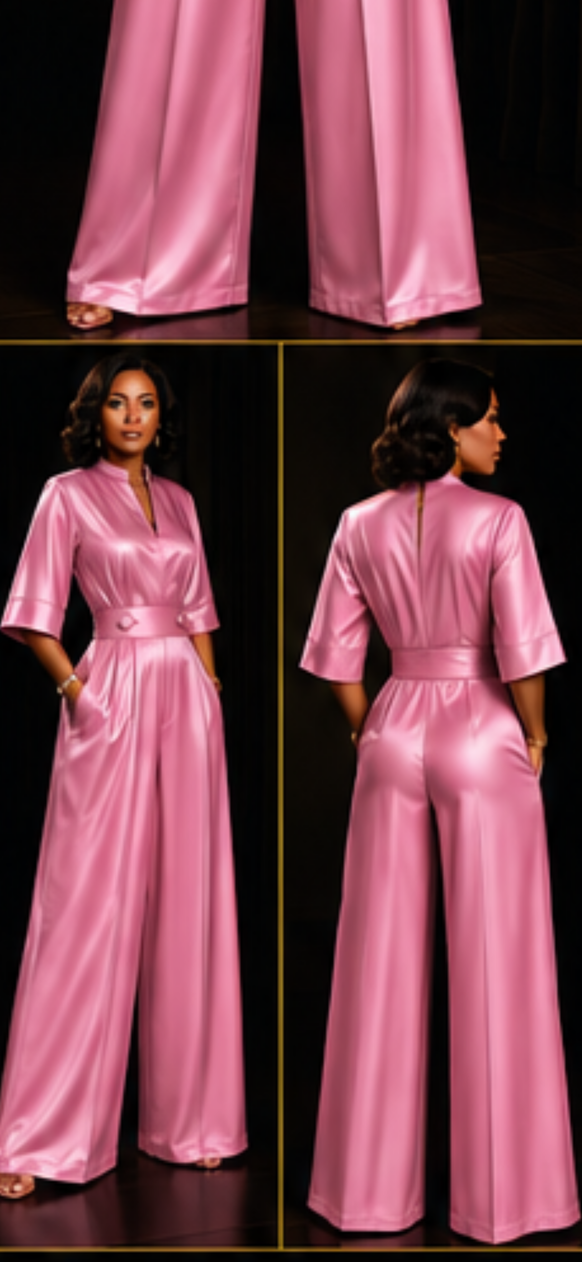 The Naomi Jumpsuit -Signature Pink Satin